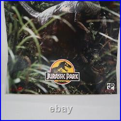 Vintage 1993 Jurassic Park Velociraptor Dinosaur Laminated Poster $82260 READ
