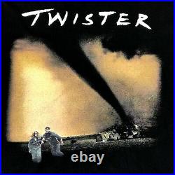 Vintage 1996 Twister Movie Promo Tee T Shirt Size XL Black Tan 90s Rare