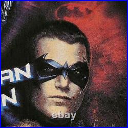 Vintage 1997 Batman & Robin Movie Poster Promo Shirt Mr. Freeze Poison Ivy XL