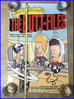 Vintage 1997 Beavis & Butthead The Butt-Files MTV Network #3313 Poster 35 x 23