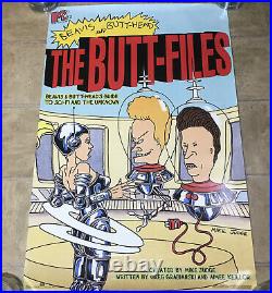 Vintage 1997 Beavis & Butthead The Butt-Files MTV Network #3313 Poster 35 x 23