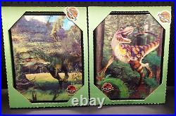 Vintage 1997 Jurassic Park The Lost World Movie Lenticular Framed Poster Set