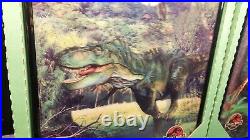 Vintage 1997 Jurassic Park The Lost World Movie Lenticular Framed Poster Set