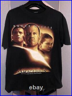 Vintage 1998 Armageddon Bootleg Poster T-Shirt XL X-Large Movie Tee