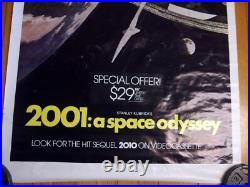 Vintage 2001 A Space Odyssey VHS Video Store Promo Poster ORIGINAL Kubrick