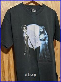 Vintage 2005 Tim Burton's Corpse Bride T Shirt Movie Promo Poster Medium