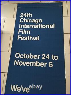 Vintage 24th Annual Chicago International Film Festival 8' Canvas Banner Rare