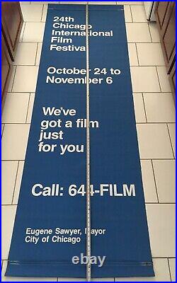 Vintage 24th Annual Chicago International Film Festival 8' Canvas Banner Rare