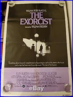 Vintage 27x41 folded horror movie poster The Exorcist 1SH 1974 Max Von Sydow