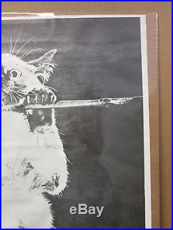 Vintage 70s Hang in there, baby! Black and white cat poster 8287