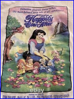 Vintage 90s HAPPILY EVER AFTER Movie Promo Poster T Shirt Disney Snow White XL