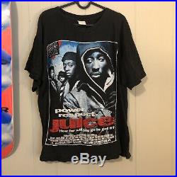 Vintage 90s Juice Movie Promo Poster Shirt Tupac Rap Tee Sz M / L Black