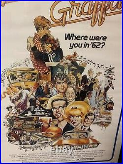 Vintage AMERICAN GRAFFITI 1973 ORIGINAL Movie Poster 27x40 George Lucas 70s