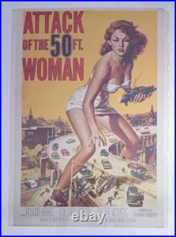 Vintage Attack Of The 50 Ft. Woman 20x28 Movie Poster Retro Art Decor