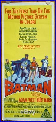 Vintage Australian Daybill, BATMAN MOVIE POSTER 1966. Original Burton Lithograph