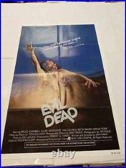 Vintage Authentic The Evil Dead 27x41 Folded US One Sheet Movie Poster