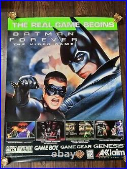 Vintage Batman Forever Original 1995 Movie Video Game Poster. 28x22. Rolled
