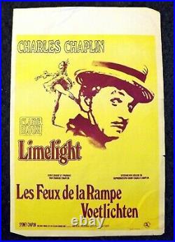 Vintage Belgian Movie Poster for Limelight C. 1952 Charles Chaplin Claire Bloom