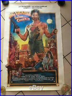 Vintage Big Trouble In Little China One Sheet Original Movie Poster 27 X 41
