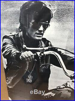 Vintage Black and White Poster Easy Rider Peter Fonda Large 1960 Biker