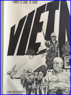 Vintage Blacklight Poster Vietnam Faux Movie Spoof Joke Nixon LBJ Anti war 1970s
