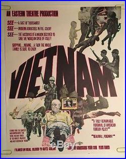 Vintage Blacklight Poster Vietnam Faux Movie Spoof Joke Nixon LBJ Anti war Peace