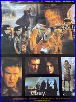 Vintage Blade Runner 1982 UK Ladd Co Movie Poster Rolled 35 1/2 x 25 1/4