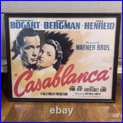 Vintage CASABLANCA Movie Poster Rare Warner Bros Bogart Bergman Henreid Curtiz