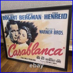 Vintage CASABLANCA Movie Poster Rare Warner Bros Bogart Bergman Henreid Curtiz