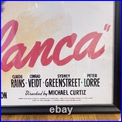 Vintage CASABLANCA Movie Poster Rare Warner Bros Bogart Bergman Henreid Curtiz