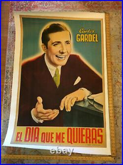 Vintage Carlos Gardel Movie Poster Linenbacked