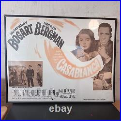 Vintage Casablanca Bogart/Bergman Lobby Display Framed Half Sheet Poster