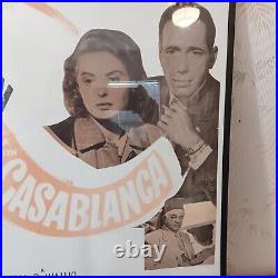 Vintage Casablanca Bogart/Bergman Lobby Display Framed Half Sheet Poster