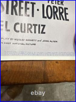 Vintage Casablanca Movie Poster 23 x 18 3/8 Inches