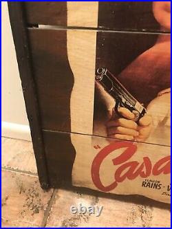 Vintage Casablanca collage movie poster mounted on wood
