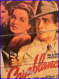 Vintage Casablanca collage movie poster mounted on wood