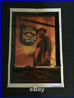 Vintage Clint Eastwood High Plane Drifter 27 X 41 One Sheet Movie Poster Western