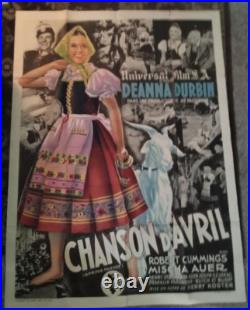 Vintage DEANNA DURBIN 3 Sheet SPRING PARADE Poster From France-1940-Musical