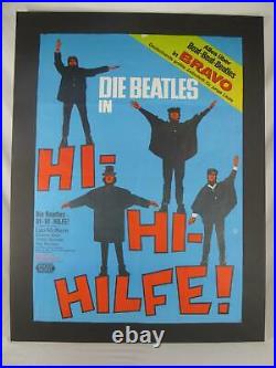Vintage Die Beatles Hi-Hi-Hilfe! 33 x 23.5 Help Original Film Poster German RARE