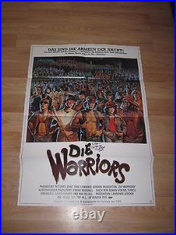 Vintage Die/The Warriors German Movie Poster/Signed By Michael Beck/Free Ship