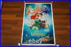 Vintage Disney The Little Mermaid Original Movie Poster 1989 ds 41x27 BANNED