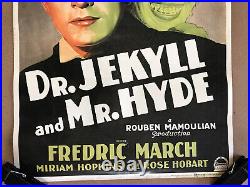 Vintage Dr Jekyll And Mr Hyde Movie Poster Paramount Films Advertisement Promo