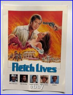 Vintage Fletch Lives Double Sided Poster. Cast, etc. On Back. Signed. 12 X 9