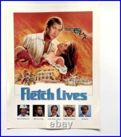 Vintage Fletch Lives Double Sided Poster. Cast, etc. On Back. Signed. 12 X 9
