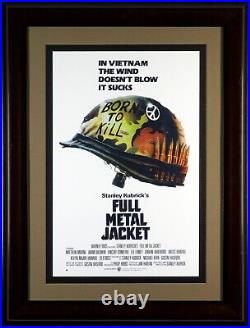 Vintage Framed and Matted Full Metal Jacket Movie Film Mini Sheet Promo Poster