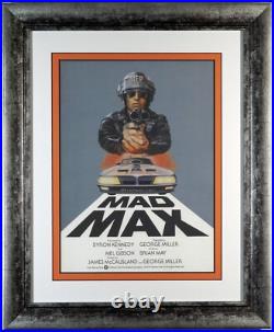 Vintage Framed and Matted Mad Max Movie Film Mini Sheet Promo Poster 1980s
