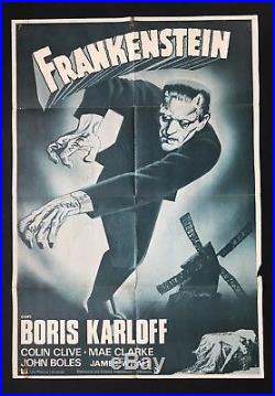 Vintage Frankenstein Poster 1960's Spanish One Sheet Original/Rare