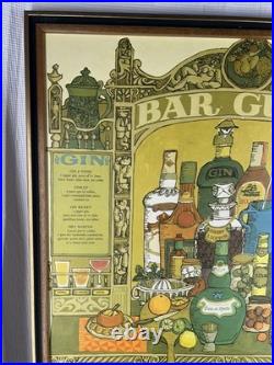 Vintage Franklyn Picture Co. Bar Guide Poster RARE 21x29 Inch Original
