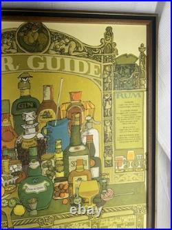 Vintage Franklyn Picture Co. Bar Guide Poster RARE 21x29 Inch Original