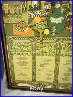 Vintage Franklyn Picture Co. Bar Guide Poster RARE 21x29 Inch Original